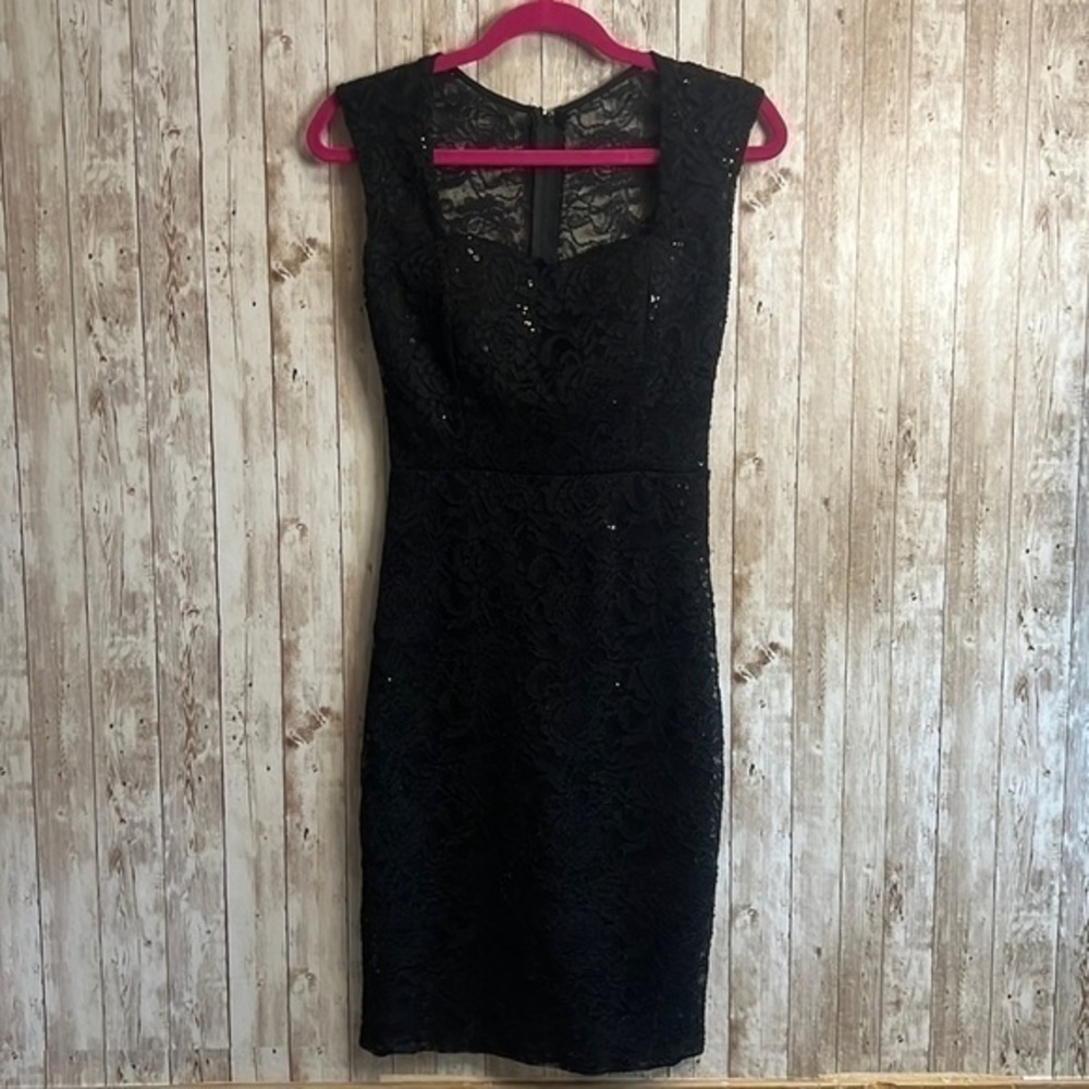 La Scala Short Black Lace Dress